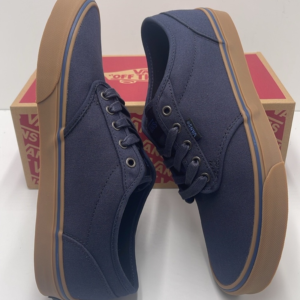 Vans Men’s Blue Canvas Sneakers Gum Sole Vans Atwood
(12 Oz Canvas) Navy/Gum NIB - Picture 6 of 16